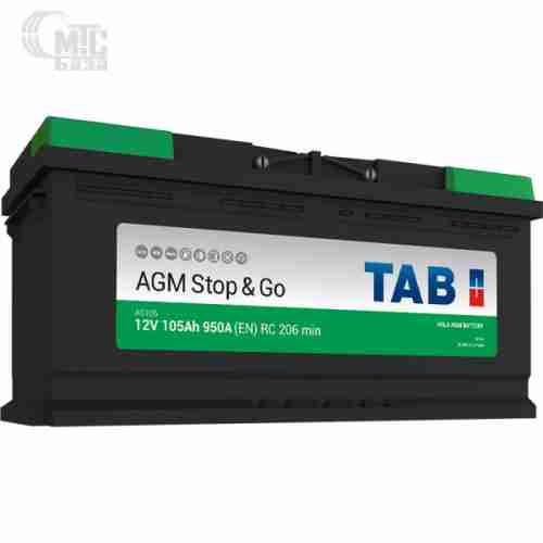 Аккумулятор TAB AGM Stop & Go  [213105] 6СТ-105 Ач R EN950 А 394x175x190мм